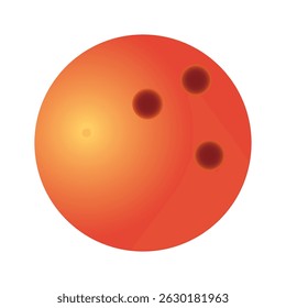 Bowling ball. Orange shiny bowling ball isolated on white background. Sports, freetime, activity and recreation concept. Vector illustratio EPS 10