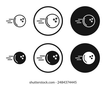 Bowling ball outlined icon vector collection.