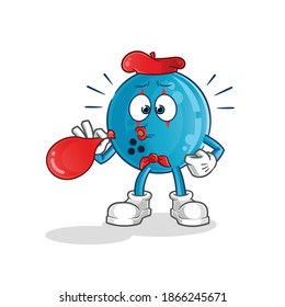 bowling ball pantomime cartoon. cartoon mascot vector