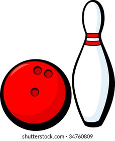 bowling ball and pin