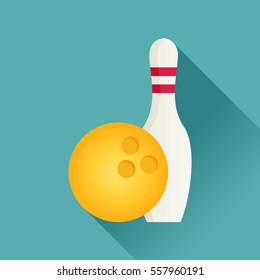 Bowling ball and pin 