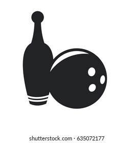 bowling ball and pin game equipment pictogram