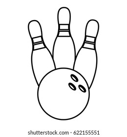 bowling ball pin game outline