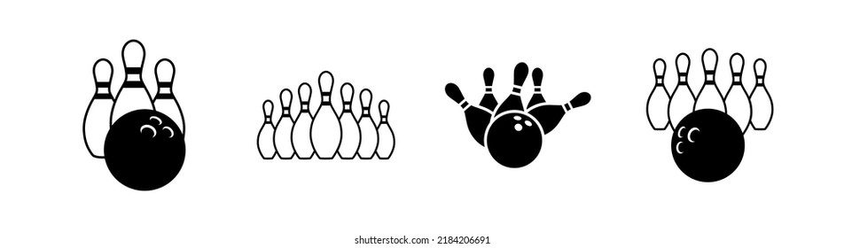 Bowling ball and pin hit icon design element suitable for websites, print design or app