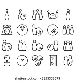 Bowling ball and pin icon. Bowling pins with ball icon. Bowling game. Simple icon skittles with ball. Logo template. Bowling club, tournaments. Sport icon.