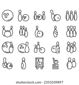 Bowling ball and pin icon. Bowling pins with ball icon. Bowling game. Simple icon skittles with ball. Logo template. Bowling club, tournaments. Sport icon.