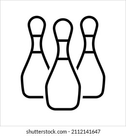 Bowling ball and pin icon. Simple icon skittles with ball. vector illustration on white background. eps 10