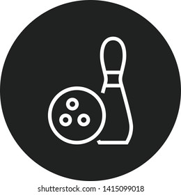 Bowling Ball Pin Outline Icon