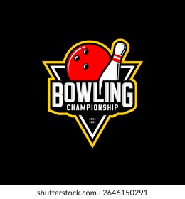 Bowling ball and pin sport logo 