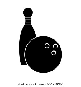 bowling ball pin sport pictogram