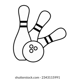 Bowling ball and pin symbol icon vector design illustration. Bowling game, logo template.