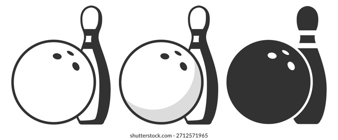 Bowling Ball und Pin Vektor, klassische Streik Sport Illustration auf transparentem Hintergrund