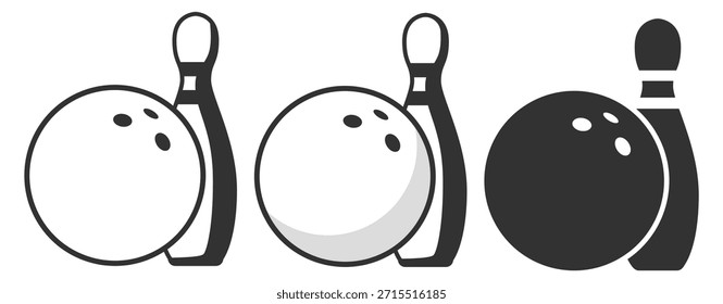 Bowling Ball und Pin Vektor, klassische Streik Sport Illustration auf transparentem Hintergrund