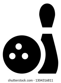 Bowling Ball Pin Vector Icon