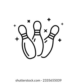 Bowling ball pin vector icon. Bowling pin flat sign design. Bowling symbol pictogram. UX UI icon