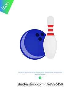 Bowling Ball And Pin Vector Icon