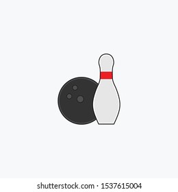 Bowling ball and pin vector illustration - EPS10 - Vector