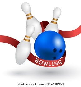 Bowling Ball And Pin : Vector Illustration