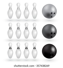 Bowling Ball And Pin : Vector Illustration