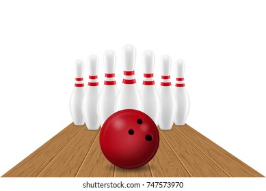 bowling ball and pin vector illustration isolated on white background