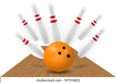 bowling ball and pin vector illustration isolated on white background