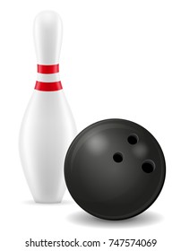 bowling ball and pin vector illustration isolated on white background