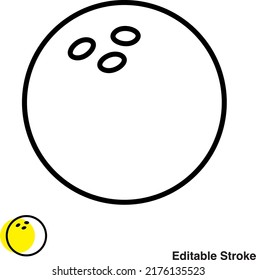 Bowling Ball Pin Vector Line Icon