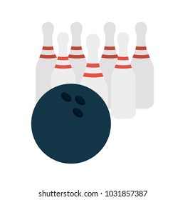 Bowling ball and pins