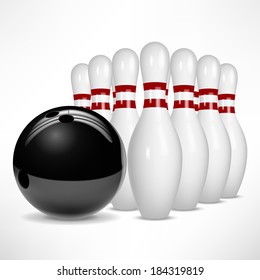 Bowling Ball And Pins