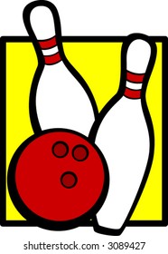 bowling ball and pins