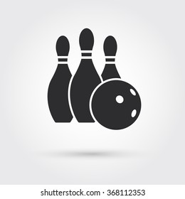 Bowling ball and pins