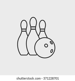 Bowling ball and pins