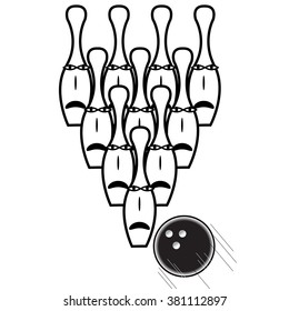 Bowling Ball and Pins