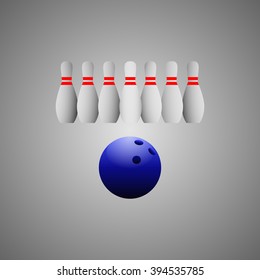 Bowling ball with pins
