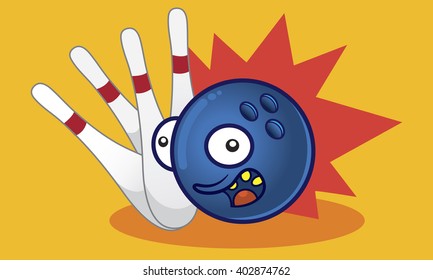 Bowling ball with pins