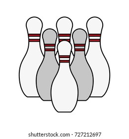Bowling ball and pins