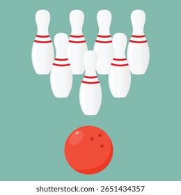 boliche bola e pinos, ilustração de competição de jogo de boliche 