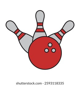 Bowling Ball and Pins Graphic