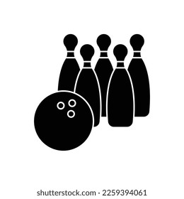 Bowling Ball and Pins icon design. isolated on white background. vector illustration