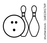 Bowling ball and pins icon vector sign and symbols