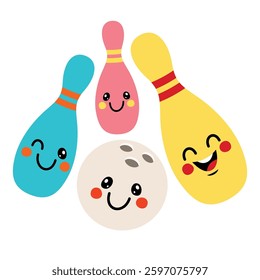 Bowling Ball And Pins Illustration