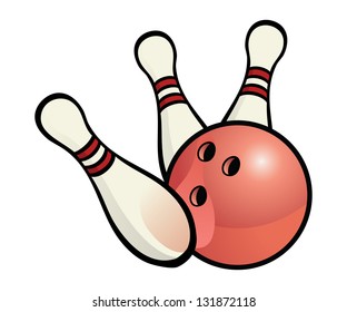 Bowling ball with pins. No transparencies used.