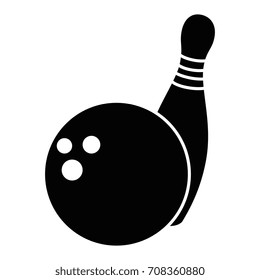 bowling ball and pins sport icon