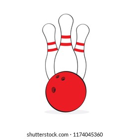 Bowling ball and bowling pins vector 