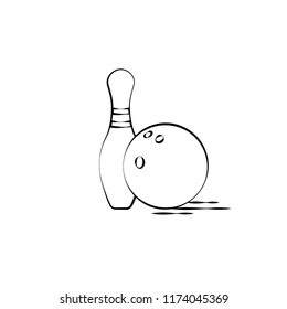 Bowling ball and bowling pins vector 