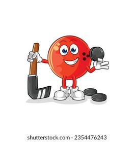 the bowling ball playing hockey vector. cartoon character
