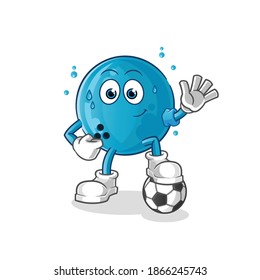 bowling ball playing soccer illustration. character vector