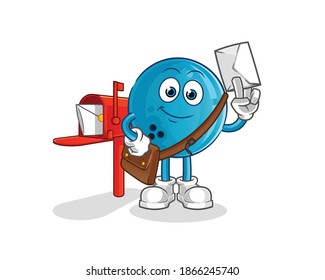 bowling ball postman vector. cartoon character
