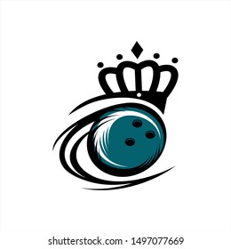 Bowling Ball Queen Logo Vector