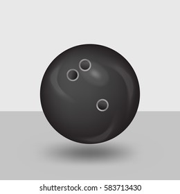 Bowling ball . Round black holes. vector illustration.